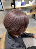 脱白髪染めピンクグレージュ