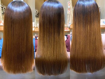 ヘアモイジャ(Hair Moija)の写真/【外苑前駅0分】アミノ酸ストレートでダメージを抑えて髪質改善！クセ毛も思い通りのサラつやストレート☆