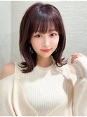 ミディアムボブ/顔周りレイヤー
