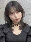 ハイライトカラーミルクティーベージュレイヤーカット