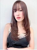 上品レイヤー◎ナチュラルブラウン髪質改善カラーロングヘア