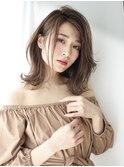 大人かわいいココアブラウン☆外ハネロブ【灘区/六甲道】