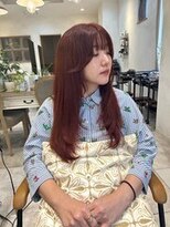 ザ シーワークス ときわ台店(THE Cworks)&nbsp;レイヤーカット/ロングレイヤー/赤カラー/ピンク／ダブルカラー