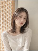 くびレイヤー・ベージュ・小顔似合わせカット銀座20代30代