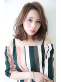 『PD三宮』前下がりアッシュ切りっぱなしボブ小顔ひし形スタイル