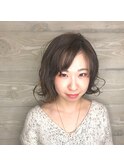 ゆる巻きミディアムスタイル