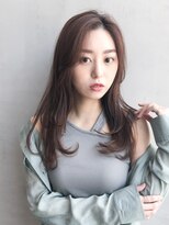 アイティー バイ アルバム 中野店(IT by ALBUM)&nbsp;ワンカールミディ_オリーブカラーハイライトカラー_27701