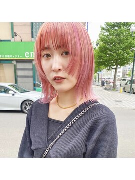 ハル ヘアスタジオ(haRu hair studio) ステップボブ×ペールピンク