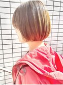 大人可愛い20代30代40代前下がりショートボブ丸みショート◎
