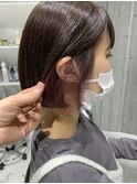 【遠藤】イヤリングカラー10代20代30代インナーカラーミニボブ