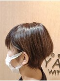 40代グレイヘアでもかわいいマッシュショート/ことりベージュ