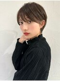 前髪あり耳掛け丸みくびれショートボブ20代30代40代50代(蘭)