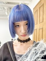マニア(mania.)&nbsp;ブルーシルバーペールブルー水色カラーハイトーンレイヤーボブ