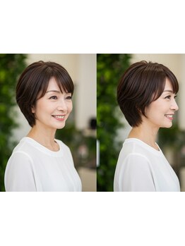 ＜大人女性のショートスタイル＞清潔感のある大人のショートで、毎朝のスタイリングが驚くほど楽に♪