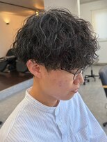 フゥ 宇都宮(FeU) 栃木緩め波巻きパーマシャドウパーマメンズマッシュウルフカット