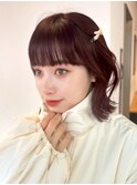 ミディアムおくれ毛韓国ヘア前髪カット美髪_ba552471