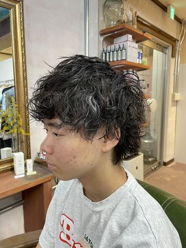 ピエスデシュブー(piece des cheveux) メンズパーマとハイライト