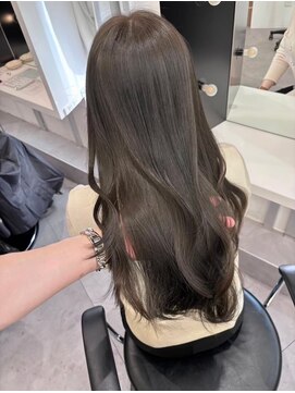 イオエ 西梅田(ioe) ブリーチなしカラー／髪質改善/ミルクティーベージュ/小顔へア