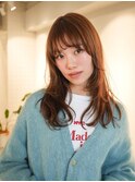 ◎韓国ヘアー顔周りレイヤーおくれ毛前髪ダブルカラー新潟/東区