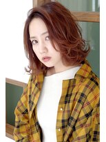 クシュ 本川越店(kusyu...)&nbsp;ローズブラウンワンホンレイヤースモーキーカラーカーテンバング