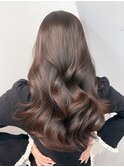 ロンググレージュ韓国ヘアオリーブベージュ_ba580821