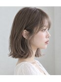 秋の小顔ハッシュカット×艶やかメルティグレージュ30代40代