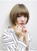 クラシカルボルドーヴェールウェーブワンレン耳かけ厚めバング