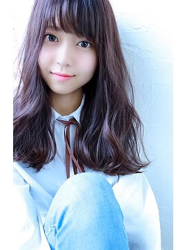 ムーンジェジェ(moon jeje) 大人可愛い小顔☆無造作カール外はね切りっぱなしセミディby柴立