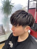 モッズヘアメン 名護大東店(mod's hair men)&nbsp;マットブラウンツーブロックマッシュショートr名護大東
