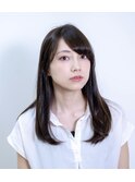 セミロング　毛先ワンカール　美髪