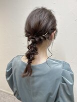 編み下ろしアレンジ　ミディアムヘアセット渋谷宮益坂　momoko