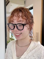 ナループロア ハチ(Nalu pu loa hachi)&nbsp;暖色パーマ/オレンジカラー/ブリーチなしカラー前髪パーマ/