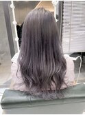 デザインカラーロング☆オリーブアッシュグレージュカラー夏