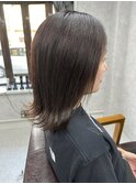 シークレットハイライト×アッシュグレー/耳掛けOK/外ハネボブ
