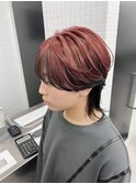 艶髪/透明感/アンブレラカラー/インナーカラー/ワインレッド