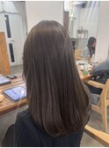 ●ホワイトグレージュミニウルフデジタルパーマチェリーブラウン