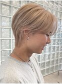 メンズミルクティーベージュコンマヘアアッシュグレージュカラー