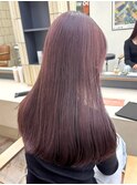ブリーチなしダブルカラーチェリーピンクラベンダー赤髪夏カラー
