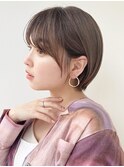 小顔 マッシュショート ベージュ パーマ 20代30代40代50代