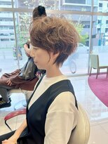 アース 大曽根店(HAIR&MAKE EARTH)&nbsp;earthショートレイヤーボブミルクティー丸みショートボブ