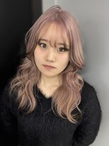 ギミックパシャ(GIMMICK pasha)&nbsp;ピンクベージュとブラウンの裾カラー