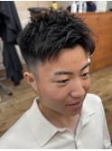 刈り上げショート×無造作ピンパーマ