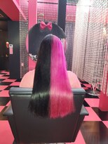 リミックス(REMIX by Love hair KING OF PRINCESS HAIR&EXTENTION) ツートン 原色派手髪 原色ピンク ブラック