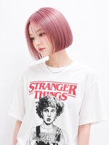 キャロル(CAROL)&nbsp;国ボブ×ピンクベージュ｜切りっぱなしボブ