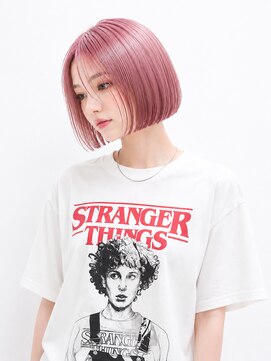 キャロル(CAROL) 国ボブ×ピンクベージュ|切りっぱなしボブ