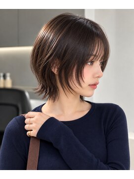 ヴェイン 渋谷(vain) ボブウルフアッシュブラウン赤み消しカラー小顔ボブレイヤー