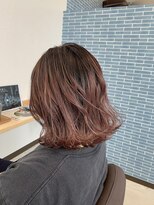 マンタップヘアー(Man Tap Hair)&nbsp;ピンクベージュグラデーション切りっぱなしボブ