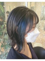 ヘアーアンドメイク ペリドット(hair&make Peridot)&nbsp;ミディアムレイヤー/ブルーブラック/ブルージュ