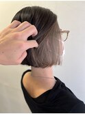 30代40代50代ナチュラルショートボブバイカラー白髪ぼかし代官山