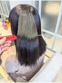 酸性ストレート・うる艶・ブラウンヘアー